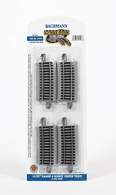 Bachmann 44508 HO Scale E-Z Track 33-1/4" Radius Curve 6 Degree 4 Pack