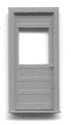 Grandt Line 5292 HO Scale Door With Frame And Window 34"x 6'-10" 2 Pack