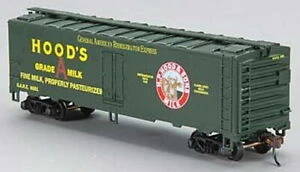 Mantua 733-043 HO Scale 40' Steel Reefer Hood's Milk GARE 6051 - NOS 3 Mantua 733-043 HO Scale 40' Steel Reefer Hood's Milk GARE 6051 - NOS