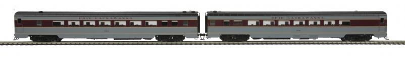 MTH 81-60014 HO Scale Smooth Side 2 Car Parlor Passenger Set Erie Lackawanna - USED 3 MTH 81-60014 HO Scale Smooth Side 2 Car Parlor Passenger Set Erie Lackawanna - USED