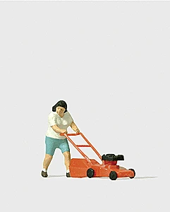 Preiser 28085 HO Scale Individual Figure - Woman Mowing The Lawn 3 Preiser 28085 HO Scale Individual Figure - Woman Mowing The Lawn
