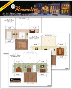 Roomettes 06-713-01 HO Scale Carlson's House Interior Kit (Fits Atlas 713) -Bachmann Zone roomettes 06 713 01 ho scale carlson s house interior kit fits atlas 713 5