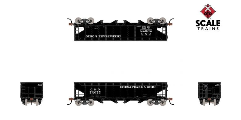 ScaleTrains Kit Classics 1208 70 Ton 4 Bay Open Hopper Chesapeake & Ohio C&O 72736 4 ScaleTrains Kit Classics 1208 70 Ton 4 Bay Open Hopper Chesapeake & Ohio C&O 72736 - Image 2
