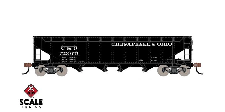ScaleTrains Kit Classics 1208 70 Ton 4 Bay Open Hopper Chesapeake & Ohio C&O 72736 3 ScaleTrains Kit Classics 1208 70 Ton 4 Bay Open Hopper Chesapeake & Ohio C&O 72736