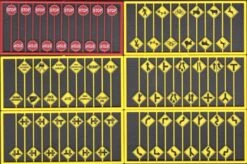 Tichy Train Group 8257 HO Scale Modern Road Sign Assortment 60 Pack