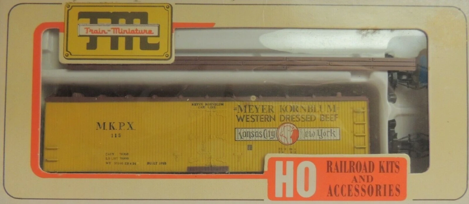 Train Miniature 8106 HO Scale 40' Wood Reefer Kit Kornblum Beef MKPX 115 - NOS 3 Train Miniature 8106 HO Scale 40' Wood Reefer Kit Kornblum Beef MKPX 115 - NOS