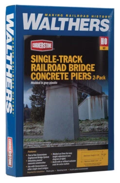 Walthers Cornerstone 933-4550 HO Scale Single Track Railroad Bridge Concrete Piers 2 Pack -Bachmann Zone walthers cornerstone 933 4552 ho scale double track railroad bridge concrete piers 2 pack 1 3