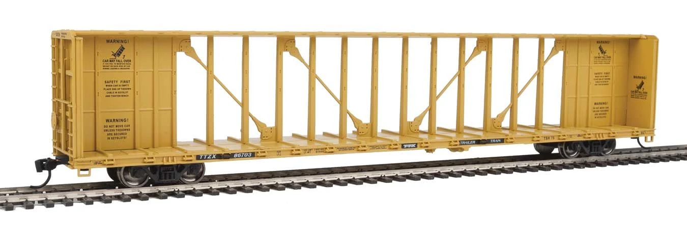 Walthers Mainline 910-4860 HO Scale 72' Centerbeam Flatcar Trailer Train TTZX 86703 3 Walthers Mainline 910-4860 HO Scale 72' Centerbeam Flatcar Trailer Train TTZX 86703