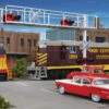 Walthers SceneMaster 949-4330 HO Scale Cantilever Grade Crossing Signal For Two Lane Road -Bachmann Zone walthers scenemaster 949 4330 ho scale cantilever grade crossing signal for two lane road