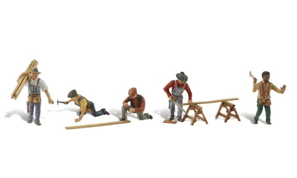 Woodland Scenics A1947 HO Scale Figures - Carpenter Crew 3 Woodland Scenics A1947 HO Scale Figures - Carpenter Crew