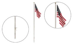 Woodland Scenics JP5952 Just Plug Large (7 1/2") Flag Pole With U.S. Flag And Spotlight