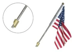 Woodland Scenics JP5953 Just Plug Small (1/2") Wall Mount Pole With U.S. Flag And Spotlight